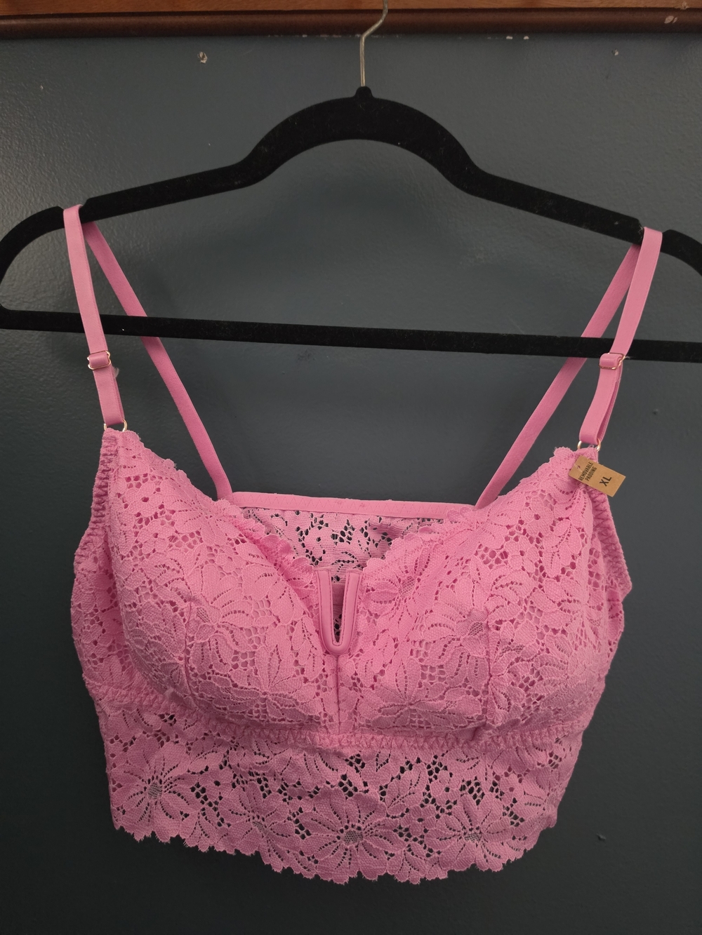 PINK Victoria's Secret Pink Lace Longline Bralette